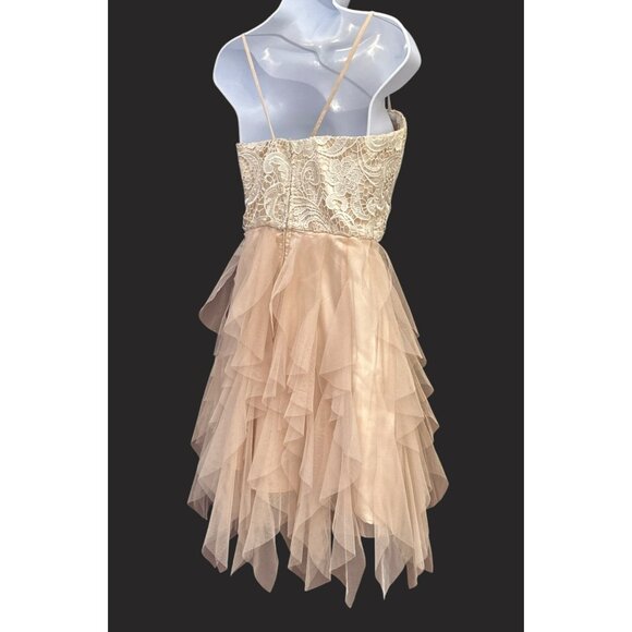 Masquerade Lace Tulle Tiered Party Dress Size 5 Prom Cocktail Homecoming Retro - Picture 4 of 6